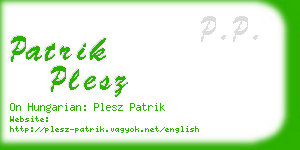 patrik plesz business card